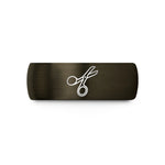 engraved tungsten rings her – gunmetal & black tungsten trauma shears wedding band