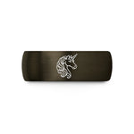 tungsten band for her – gunmetal & black tungsten unicorn wedding band
