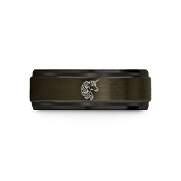tungsten ring comfort fit – gunmetal & black tungsten unicorn wedding band