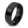 Pegboard – Tungsten Wedding Band, 8 mm, Black Comfort-Fit Unisex