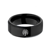 tungsten rings for couples – black tungsten weeping willow wedding band