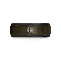 tungsten rings for couples – gunmetal & black tungsten weeping willow wedding band