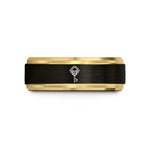 black tungsten men's ring – black & gold tungsten treasure key skull wedding band