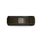 women’s tungsten wedding band – gunmetal & black tungsten diagonal lattice wedding band