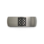 men’s tungsten comfort band – gunmetal & silver tungsten diagonal lattice wedding band