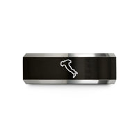 matching bands for couples – black & grey tungsten italy boot wedding band