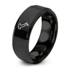 Italy Boot – Tungsten Wedding Band, 8 mm, Black Comfort-Fit Unisex