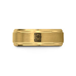 unique wedding band sets – gold tungsten spell book wedding band