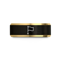 matching bands for couples – black & gold tungsten yellow flag wedding band