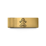 engraved tungsten band couple – gold tungsten gingerbread man wedding band
