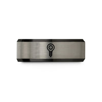 tungsten carbide ring her – black & silver tungsten eye bolt wedding band