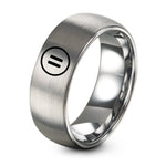 Tungsten Engagement Ring for Women – grey tungsten pause circle ring