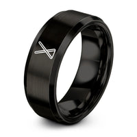 black tungsten chopsticks ring