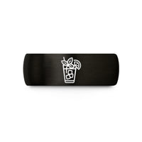 engraved tungsten ring pair – black tungsten mojito mint wedding band