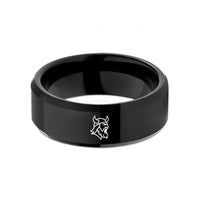 bevel edge tungsten band – black tungsten berserker roar wedding band