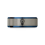 him tungsten band ring – blue & grey tungsten light bulb wedding band