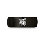 black tungsten him ring – black & rose gold tungsten spruce cone wedding band