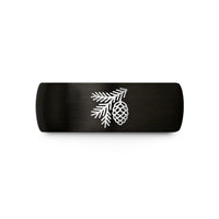 tungsten carbide him ring – black tungsten spruce cone wedding band