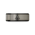 tungsten wedding band him – black & blue & gray tungsten water drop ripple wedding band