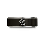 tungsten promise ring her – black & grey tungsten cherry blossom wedding band