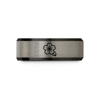 tungsten promise ring her – black & gray tungsten cherry blossom wedding band