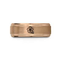 women's tungsten wedding band – rose gold tungsten cherry blossom wedding band