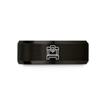 custom couples rings design – black tungsten cnc router wedding band