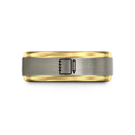 personalized couple engagement rings – black & gold & grey tungsten notebook pencil wedding band