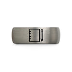unique engagement ring sets – silver tungsten notebook pencil wedding band
