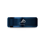 engraved bands for couples – blue tungsten ship route dashes wedding band