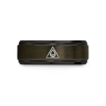 8 mm wedding band – gunmetal & black tungsten water elemental triangle wedding band