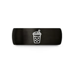 personalized tungsten rings him – black & rose gold tungsten boba tea cup wedding band