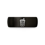 engraved tungsten wedding band – black tungsten boba tea cup wedding band