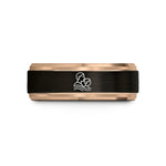 men's black tungsten rings – black & rose gold tungsten parent message wedding band