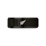 tungsten carbide men's ring – black tungsten silver fern wedding band