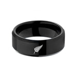 custom tungsten rings him – black tungsten silver fern wedding band