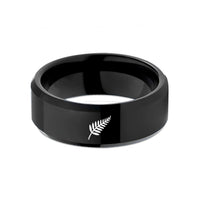 custom tungsten rings him – black tungsten silver fern wedding band