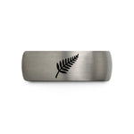 tungsten carbide men's ring – grey tungsten silver fern wedding band