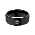 custom tungsten band him – black tungsten tree roots wedding band