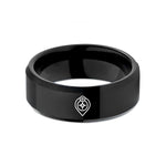 comfort fit rings her – black tungsten map marker wedding band