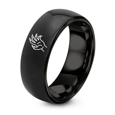 Vampire Hand Claws – Tungsten Wedding Band, 8 mm, Grey Comfort-Fit Unisex