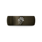 laser engraved rings her – gunmetal & black tungsten vampire hand claws wedding band