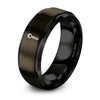 Pasta Server – Tungsten Wedding Band, 8 mm, Gunmetal, Black Comfort-Fit Unisex