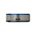 comfortable rings for her – blue & grey tungsten e scooter wedding band