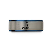 comfortable rings for her – blue & grey tungsten e scooter wedding band