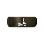 engraved rings for him – gunmetal & blue tungsten e scooter wedding band