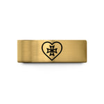 engraved rings for lovers – gold tungsten heart maltese cross wedding band
