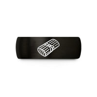matching bands for couples – black & rose gold tungsten tamale wedding band