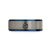 blue tungsten rings him – black & blue & grey tungsten element fire symbol wedding band