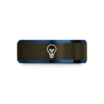 men’s black tungsten band – gunmetal & blue tungsten light bulb wedding band